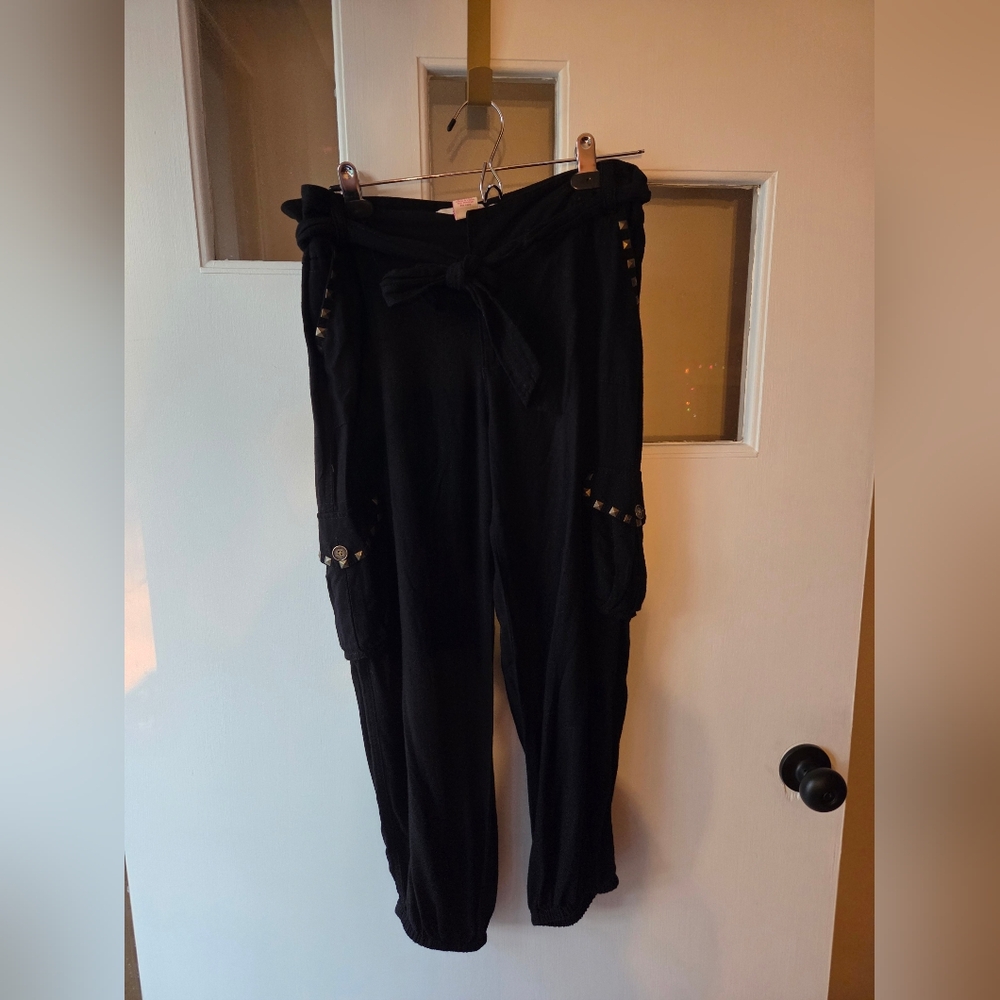 Candie's Black Joggers with Stud Accents